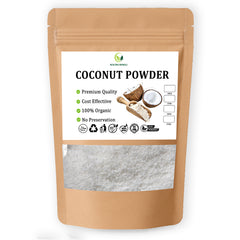 New Era Herbals Coconut Powder in a resealable kraft pouch with a clear window