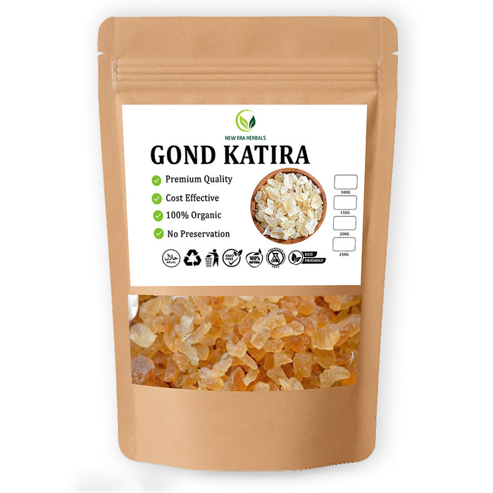 New Era Herbals Gond Katira in a resealable pouch with a clear window