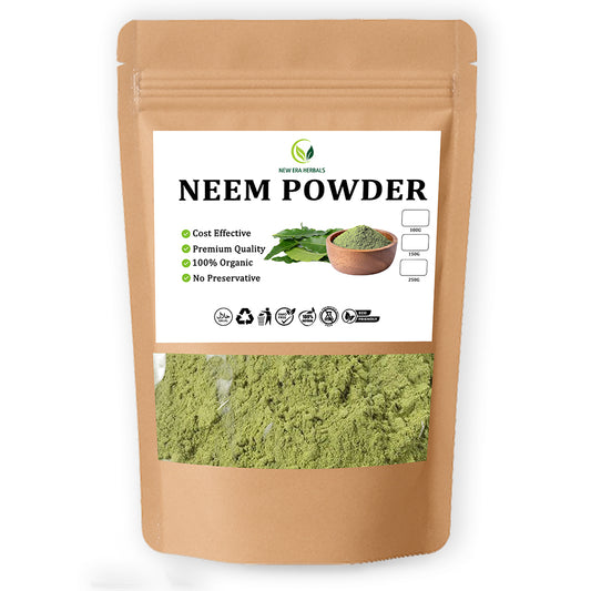 New Era Herbals Neem Powder in a resealable pouch with a clear window